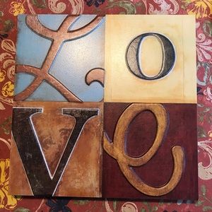 LOVE wall art. 12 x 12. Like new.